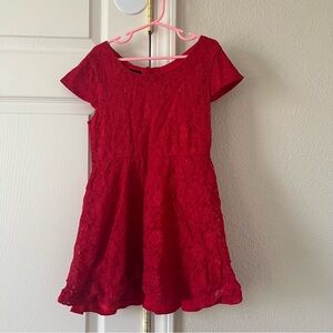Girls red lace Holiday Editions dress with tie back detail- medium (7/8)